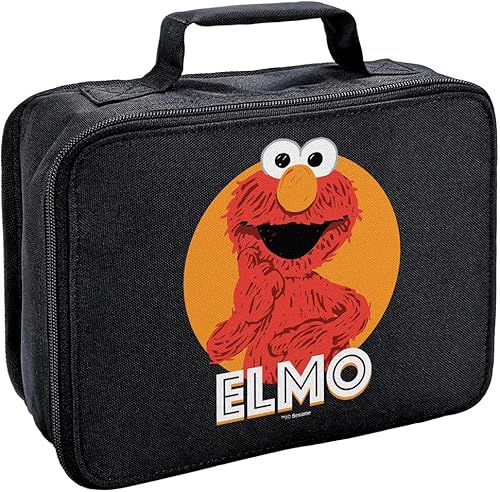LOGOVISION Sesame Street Elmo Scribble - Lonchera con aislamiento de lados suaves, bolsa de almuerzo reutilizable para trabajo escolar, oficina, sin