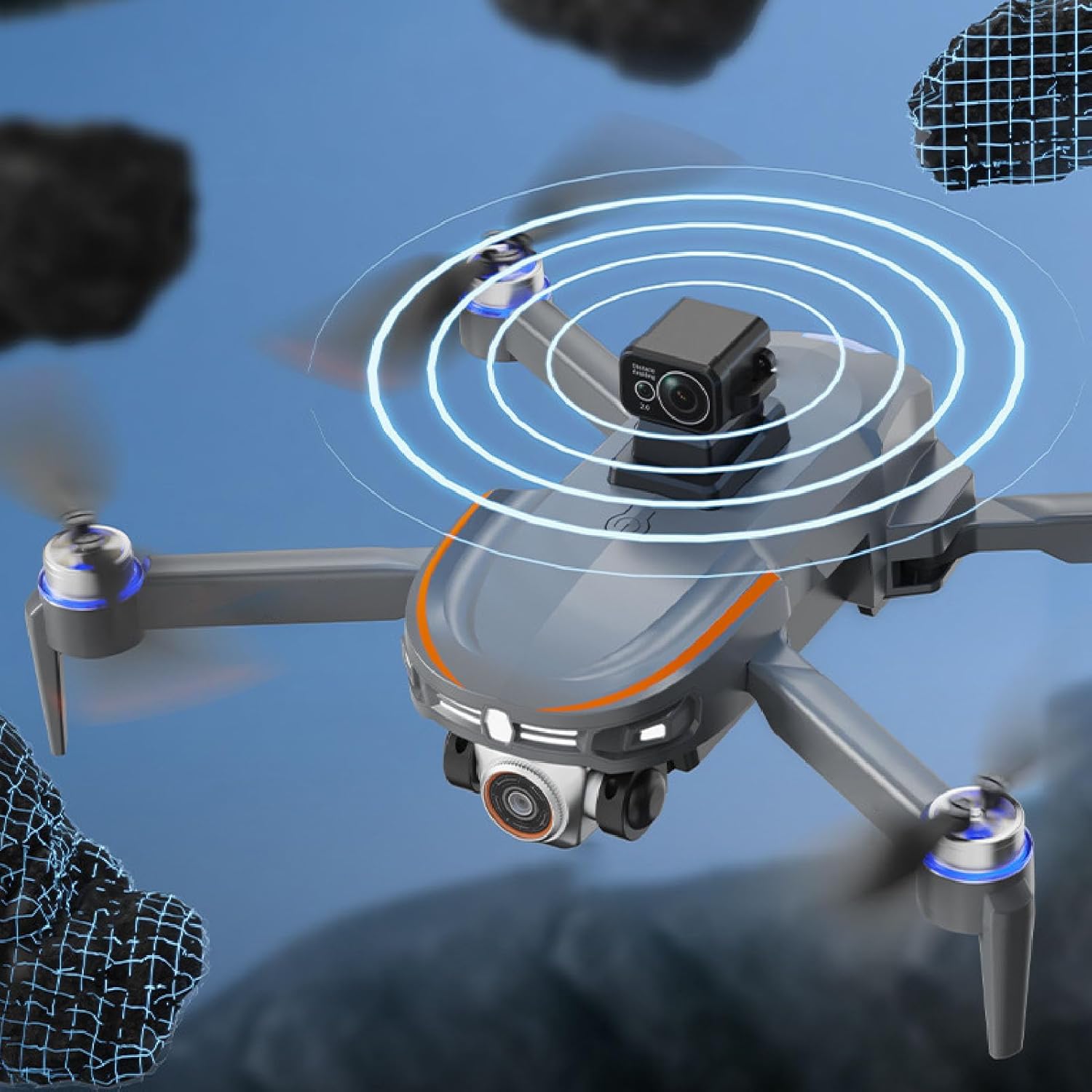 WiFi Drone with Dual Camera, 360° Flip FPV Mini Drones, Foldable RC Quadcopter with 4 Way Obstacle Avoidance, Optical Flow Positioning (Double Battery)