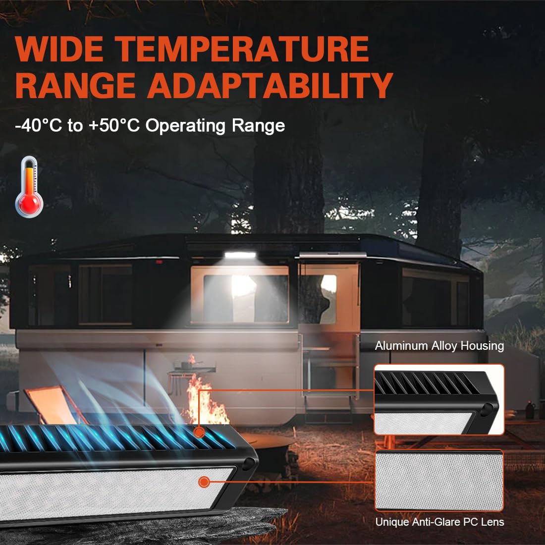 Luci a LED 12V, Luci per tende da sole 13" esterne per camper, roulotte, veicoli ricreazionali, camper, furgoni e barche