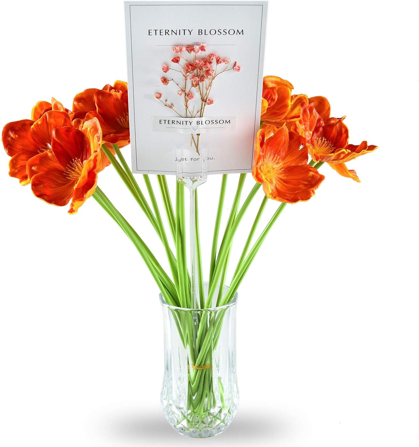 Timoo 50 Pcs 12.2'' Plastic Floral Picks, Transparent Fork Shape Straight Head Flower Pick Card Holders for Gift Cards, Place Cards, Photos, Floral Arrangement & Home Decor
