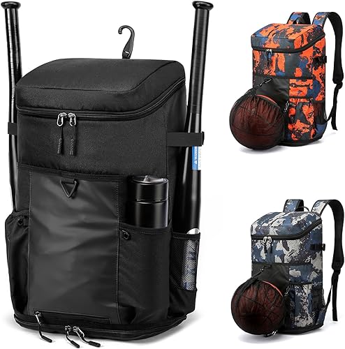 Miniatura 1 de TUGUAN Mochila de béisbol para jóvenes y adultos, entrenamiento de ejercicio deportivo, sóftbol, entrenador de fútbol, bate de béisbol, mochila con