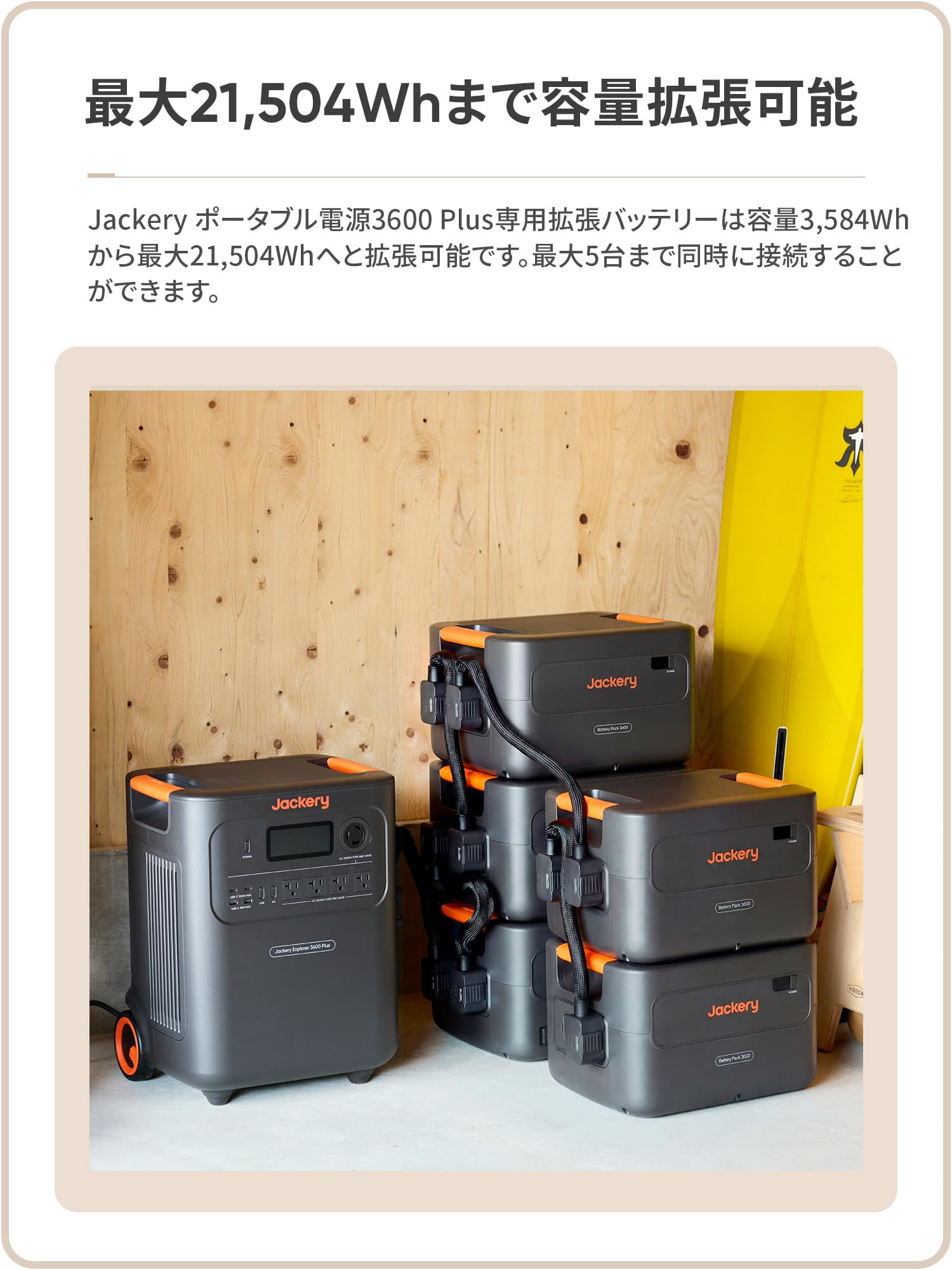 Amazon.co.jp: Jackery (ジャクリ) ポータブル電源 3600Plus 専用拡張