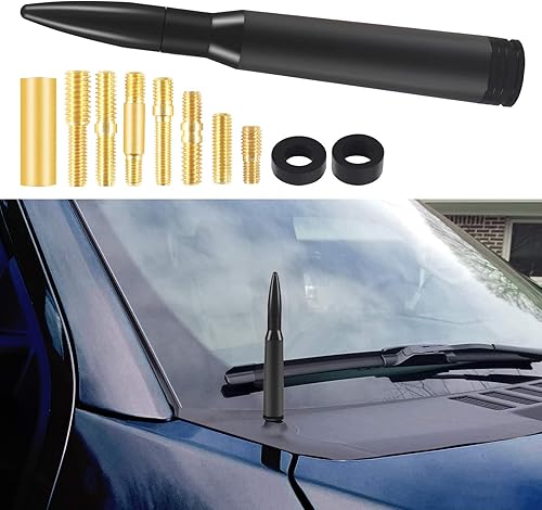 Miniatura 8 de 2 piezas de antena de vehículo mástil de repuesto para auto y camión, estilo bala rechoncha, para Ford Serie F, Super Duty Ranger Explorer, Dodge