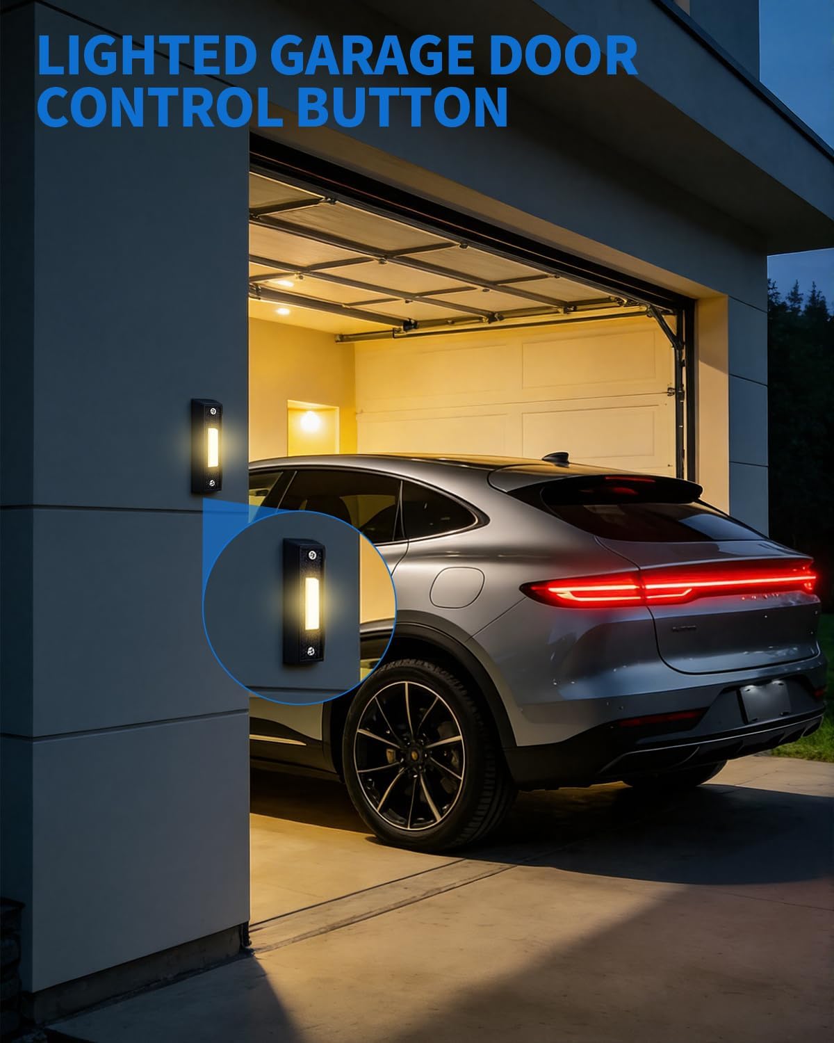 Lighted Doorbell Button, Wired Door Bell Push Button Replacement Door Bell Push Buttons LED Door Chime Wall Mounted Doorbell Switch Garage Doorbell Button (Warm Light)