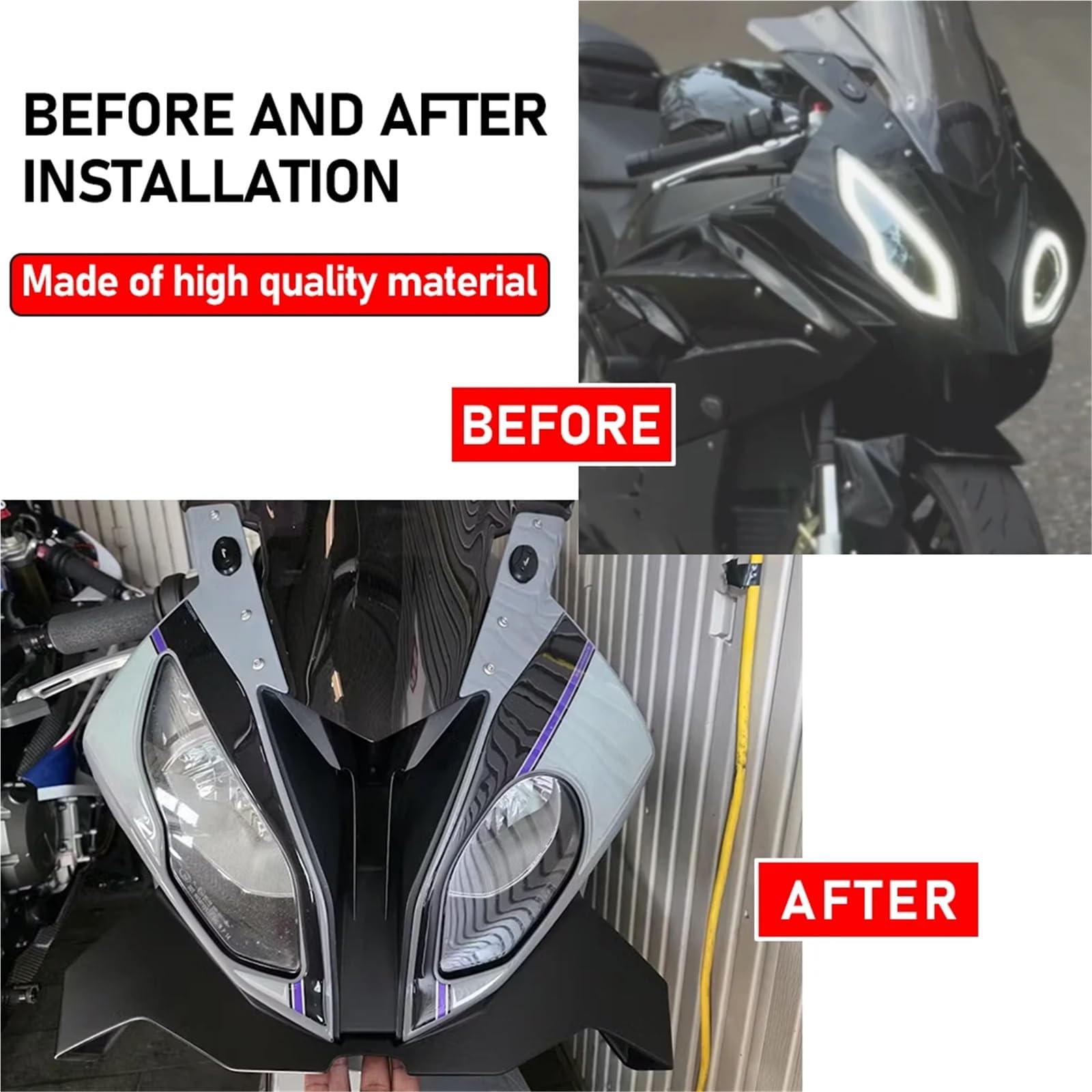 Front Bumper Splitter dachowy Pasuje do BMW S1000RR 2015-2018 Owiewka aerodynamiczna Winglety Motocyklowy przedni spojler Dolny Przednia warga