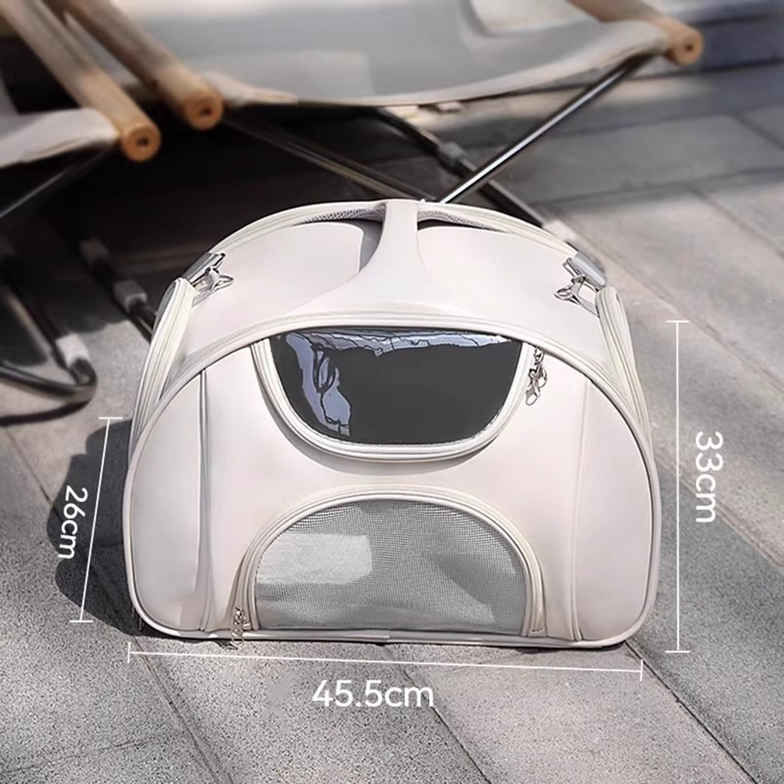 Transportín para Gatos Blando Plegable Antifugas Ventilado para para Coche/Veterinario/Viaje para Gatos/Perros de hasta 20 Libras(Beige 2Pcs)
