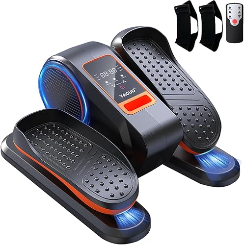 Under Desk Elliptical Machine, Ellipse Leg Exerciser for Seniors with 12 Adjustable Speed, Quiet & Portable Electric Machine Seated Pedal Exerciser