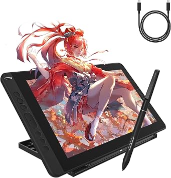 HUION Liquid Tab, Kamvas13 LCD Pen Tablet, Compatible with Android, Slim Pen Set, PW550S Included, No Charging, Anti-Glare Film, Full Lamination, Drawing Tablet, Online Teaching, Telework, Stand