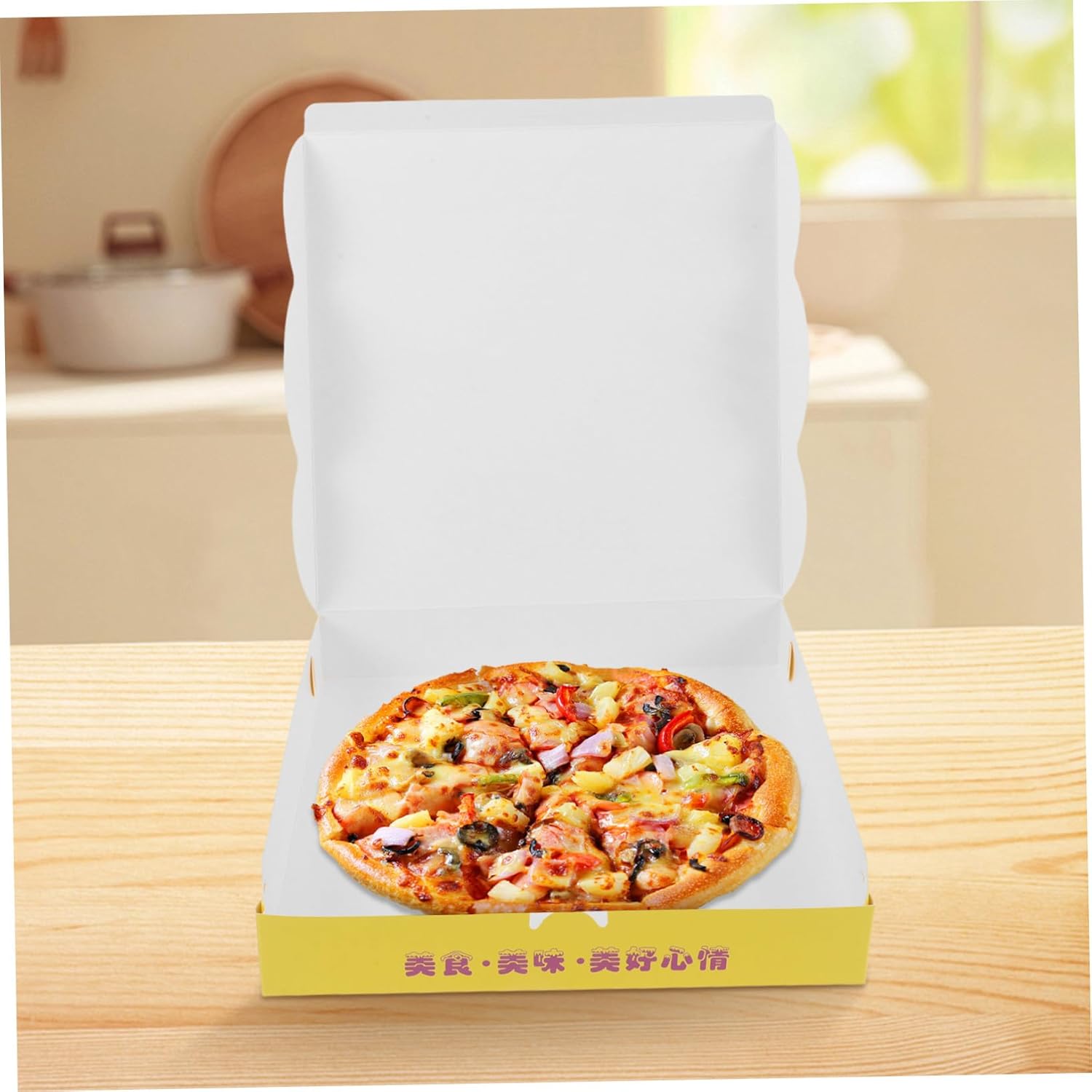 VALICLUD 40pcs 9 Inch Cardboard Pizza Boxes Large Takeout Containers Handheld Food Packaging for Pizza Parties