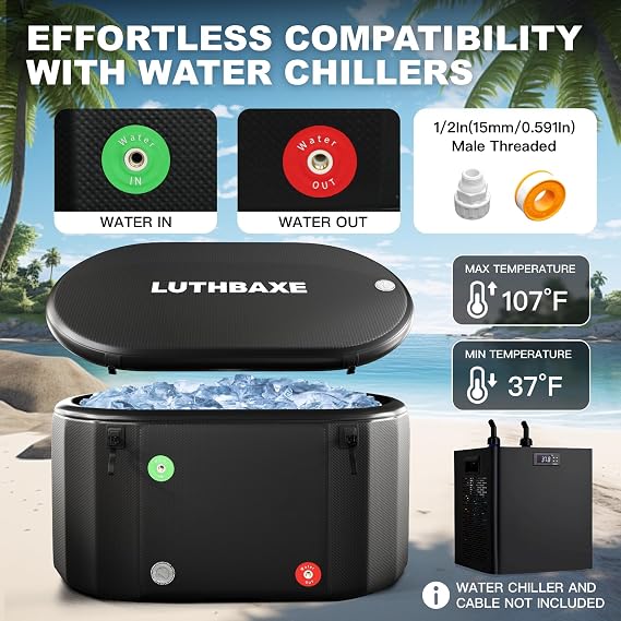 Cold Plunge Tub - Upgrade 212 Gallon Inflatable Ice Bath Tub for Athletes - Cold Bath Tub for Cold Water Therapy Recovery - Large Ice Baths at Home or Outdoor- 59