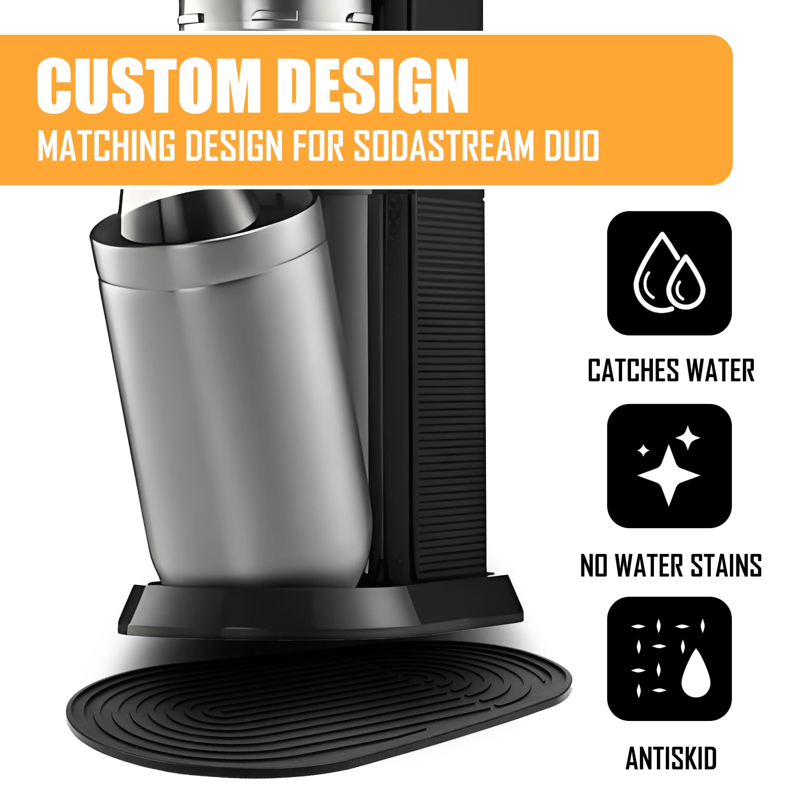 Tapis D'égouttement En Silicone Pour SodaStream Terra - Antidérapant, Protège Le Plan De Travail