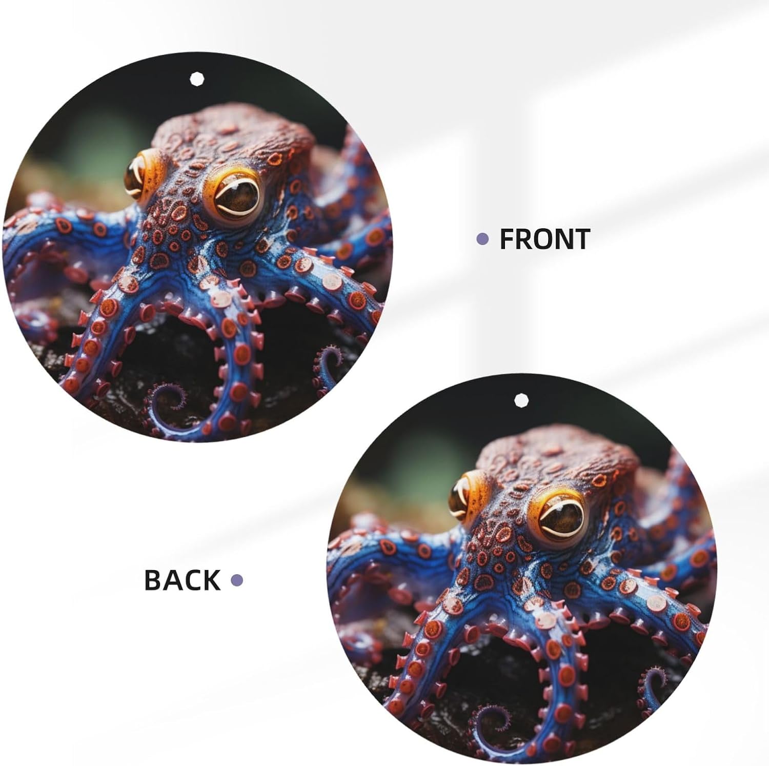 Car Air Freshener 24 PCS Blue Ringed Octopus Hanging Car Air Fresheners Auto Interior Decor Card Freshener Strong Scented Card Lavender Cars Scents for Office Bedroom Close Drawer Round Shape