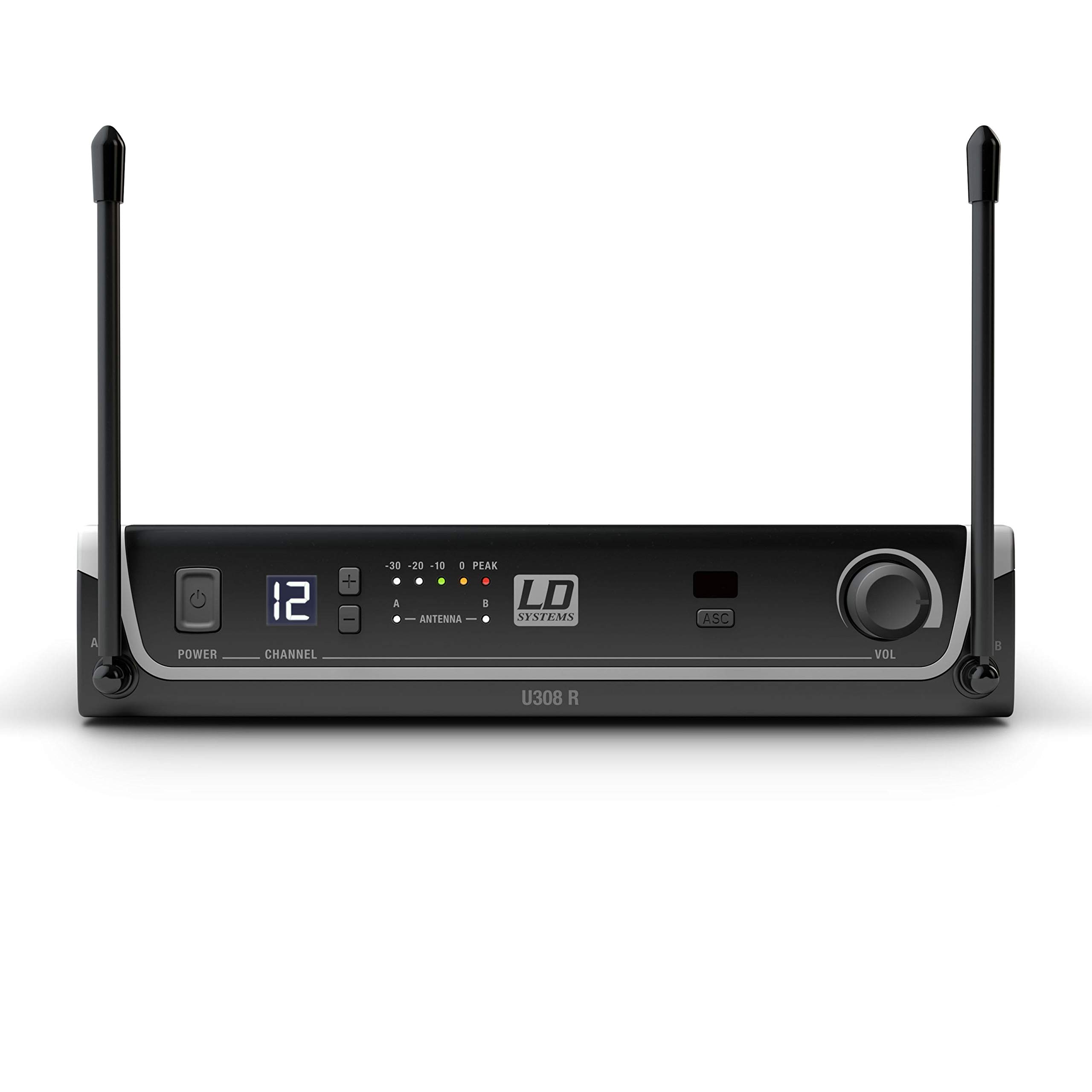 LD Systems U308 BPL - Funksystem mit Sender/Empfänger, Bodypack und Lavalier Mikrofon, 823-832 MHz + 863-865 MHz, schwarz