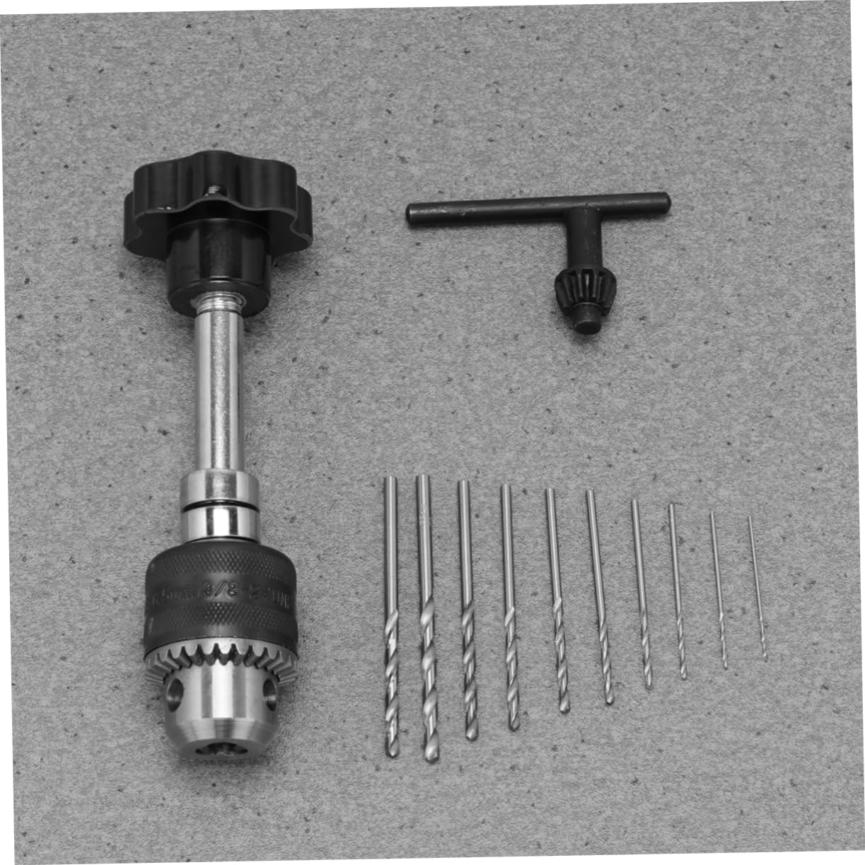 IWOWHERO -in-one Hand Kit 1pc and 10pcs Bits Black for Drilling Holes in Wood and Beads for Professionals and Hobbyists