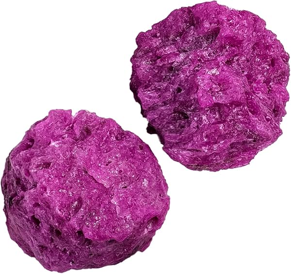 Apengshi Cristales de Corindón Rojo en Bruto 2 Piezas Rocas Naturales en Bruto Cristales Curativos y Piedras DIY Piedras en Bruto Decoración para Fuente de Meditación Jardín Hogar