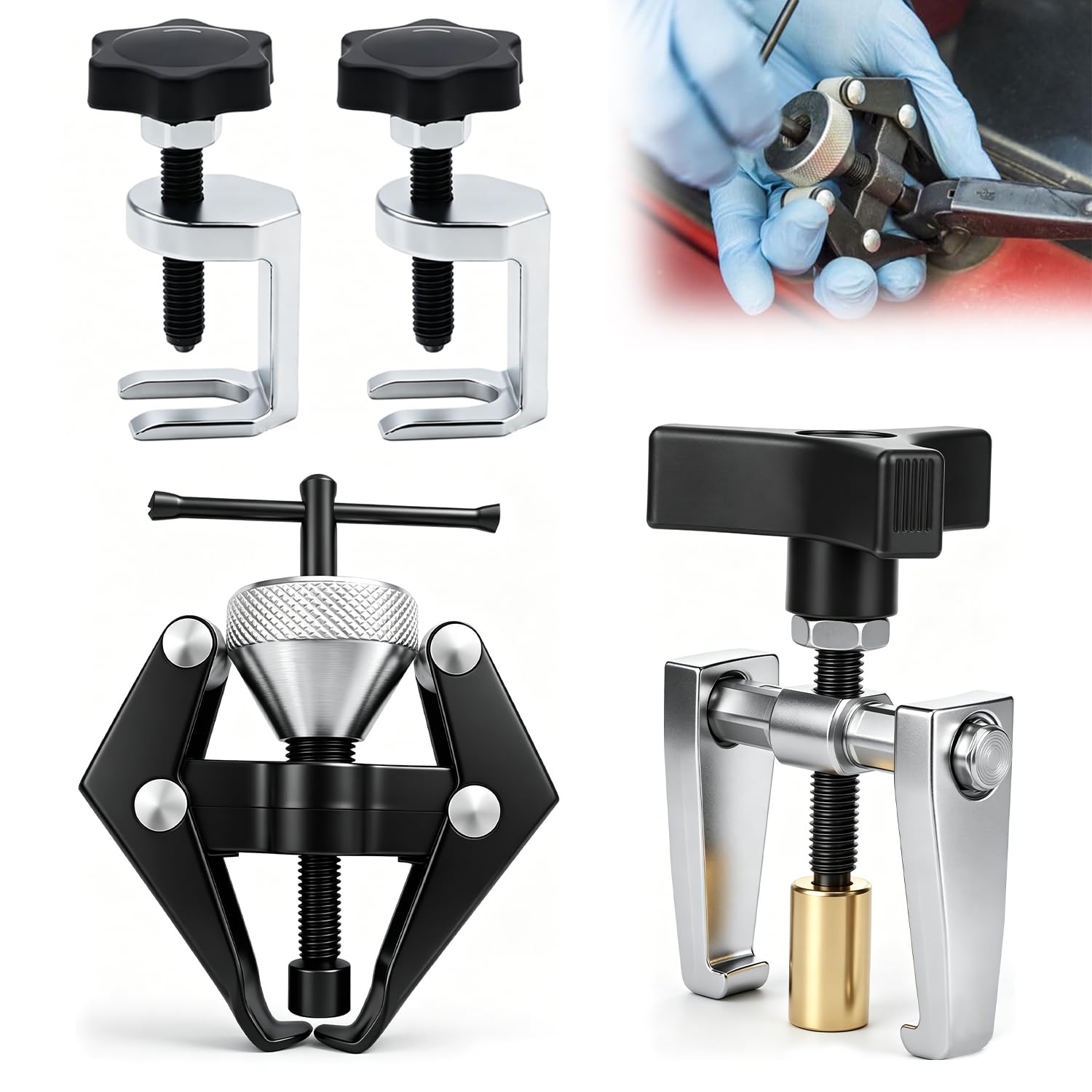 Extracteur Essuie Glace Extracteur de Roulement Arrache Moyeu Set 4 Pièces | Plage Ajustable, Ouverture Max 40mm, Entretien Automobile, Accessoires Atelier, Démontage Mécanique
