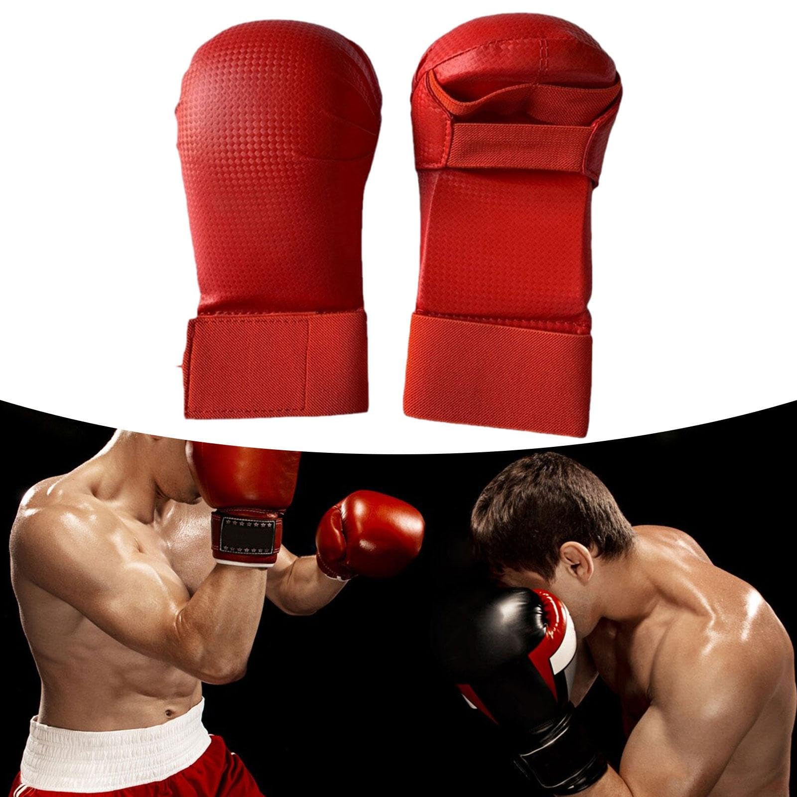 Gants De Boxe MMA Et Protège-pieds Noirs – Cuir PU Léger Pour Sparring Karaté, Muay Thai