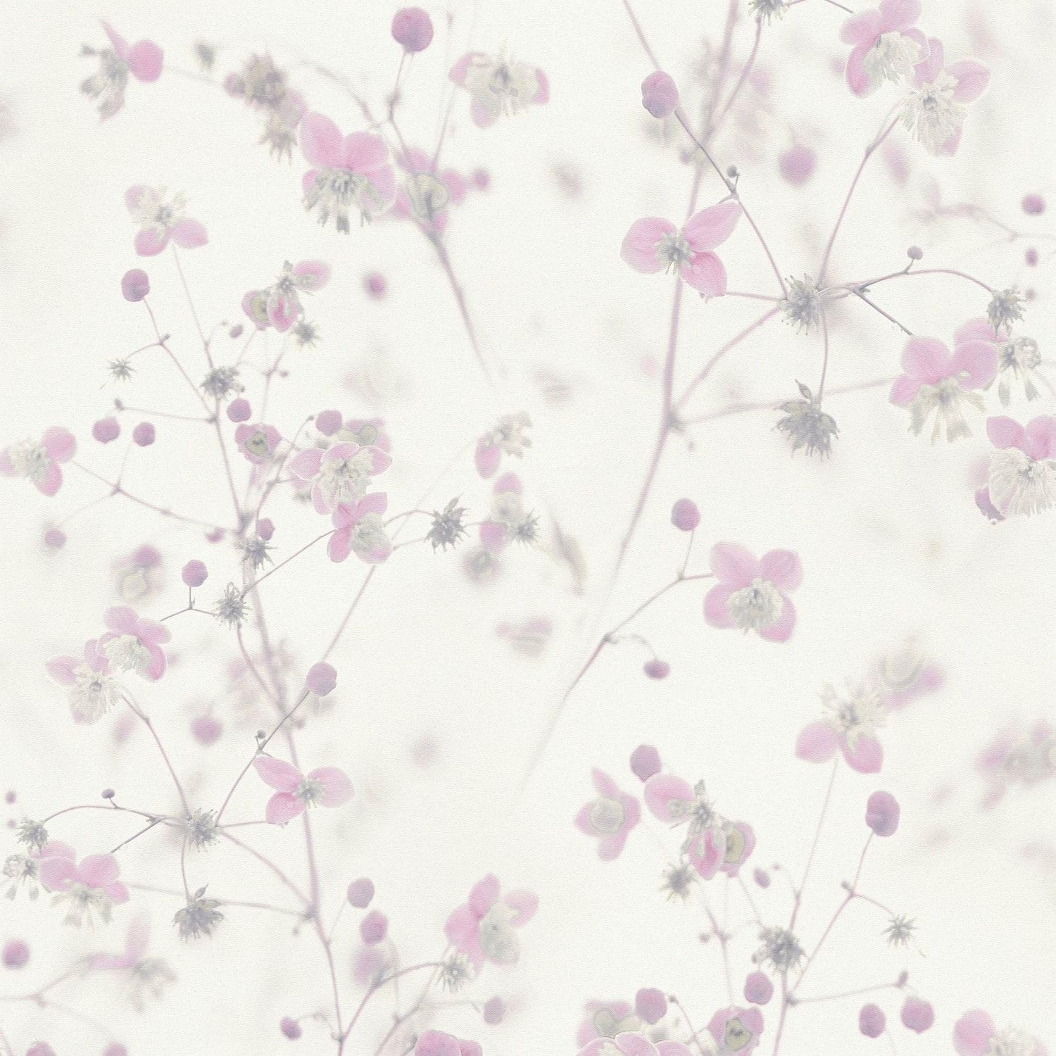 Papier peint floral intissé rose gris salon chambre rouleau 5m2 Profhome