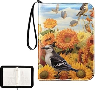 Pumpkin Fall Bird Waterproof Trading Card Binder,400-Pocket Trading Album Display Holder,Display Case with Card Sleeves Set for Soccer Card,Gaming Cards,and Other TCG 2011766