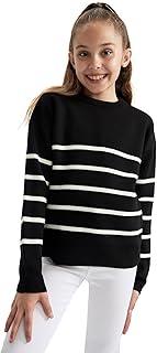 DeFacto girls Tricot Regular Fit Crew Neck Long Sleeve Z0194A6 Pullover Sweater