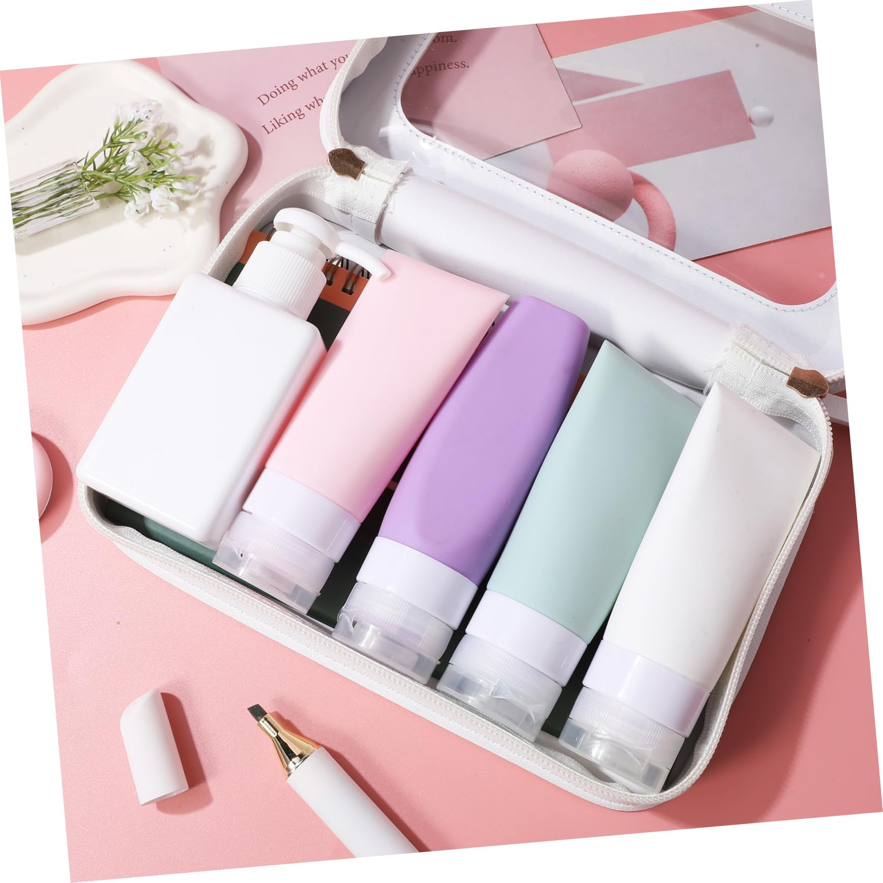 LIFKOME Borsa Cosmetica in Pvc Trasparente con Chiusura Zip per Donne da Viaggio