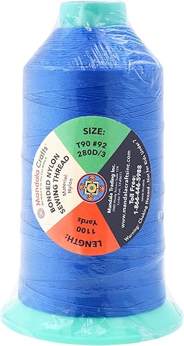 Miniatura 654 de Mandala Crafts Hilos de coser resistentes de nailon consolidado, hilo para tejer jeans de cuero, hilos de tapicería marina al aire libre, Beige