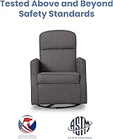 Vista 5 de Delta Children Blair Slim Nursery Glider - Silla mecedora giratoria color carbón