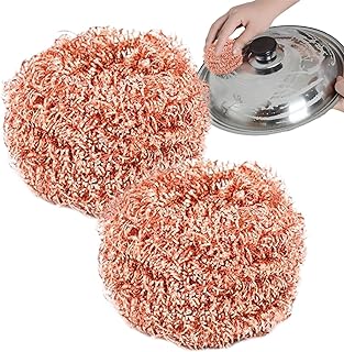 Xijobido Copper Sponges for Pots and Pans - Grease Remover Copper Cleaner, Reusable Cleaning Pads, Versatile Kitchen Accessories for Cooker, Oven, Pan