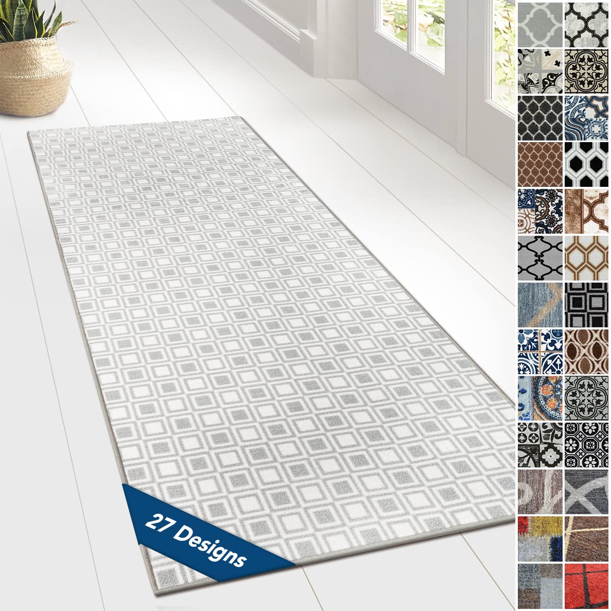 Design Carpet Runner Rug Floor Mat, Non Slip Runner Mat for Kitchen Hallway Living Room Bedroom Vintage Ornament Classic Modern Design (80 x 900 cm, Bray) — image 1