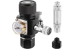 FZONE Mini CO2 Regulator Dual Stage with Solenoid and Bubble Counter for Aquarium Plants