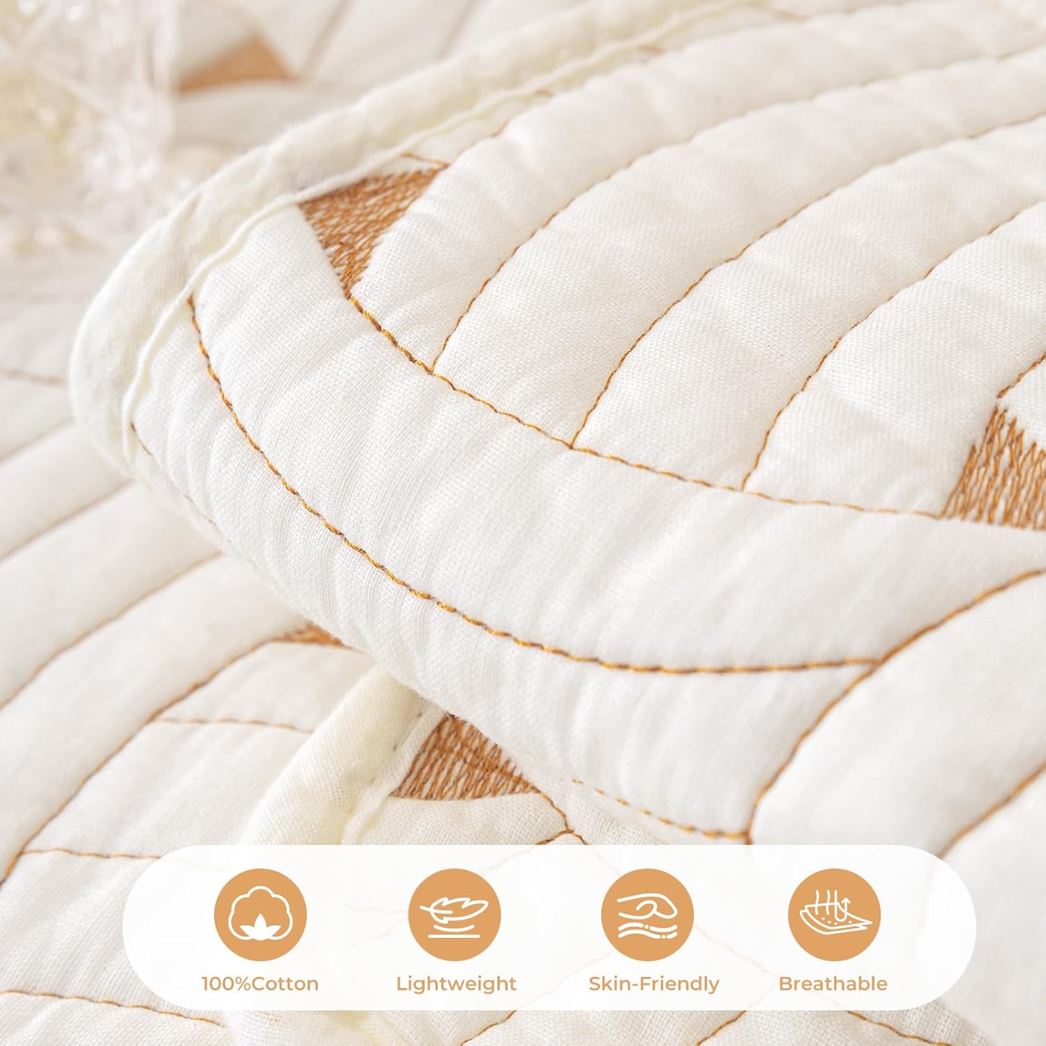 vctops Solid Color Cotton Quilted Sofa Couch Cover Weave Pattern Soft Sectional Couch Covers Embroidery Non-Slip Sofa Slipcover for Dogs, Children, Pets Furniture Protector (Cream,28"x82")