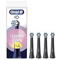 Oral-B Testine di Ricambio iO Gentle Care Nere, 4 Testine Oral B Rotonde Originali