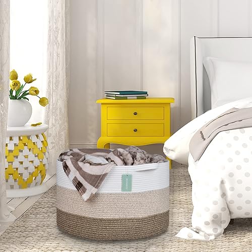 Miniatura 189 de Cesta de manta extragrande de 87 litros, cesta de lavandería, cesta de guardería para almacenamiento de juguetes, ropa y toallas, cesta grande