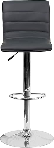 Miniatura 54 de Flash Funiture silla de bar ajustable con base cromada, Vinilo, Negro Negro -,Blanco,Marrón,Borgoña,Verde,Gris,Naranja,Púrpura,Rojo