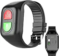 Relógio inteligente com detecção de queda para idosos, pulseira de rastreamento GPS com chamada de voz, SOS, geofence, lembrete de vibração - ideal para pacientes com demência, Alzheimer, autismo