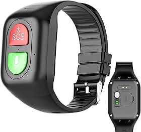 Relógio inteligente com detecção de queda para idosos, pulseira de rastreamento GPS com chamada de voz, SOS, geofence, lembrete de vibração - ideal para pacientes com demência, Alzheimer, autismo