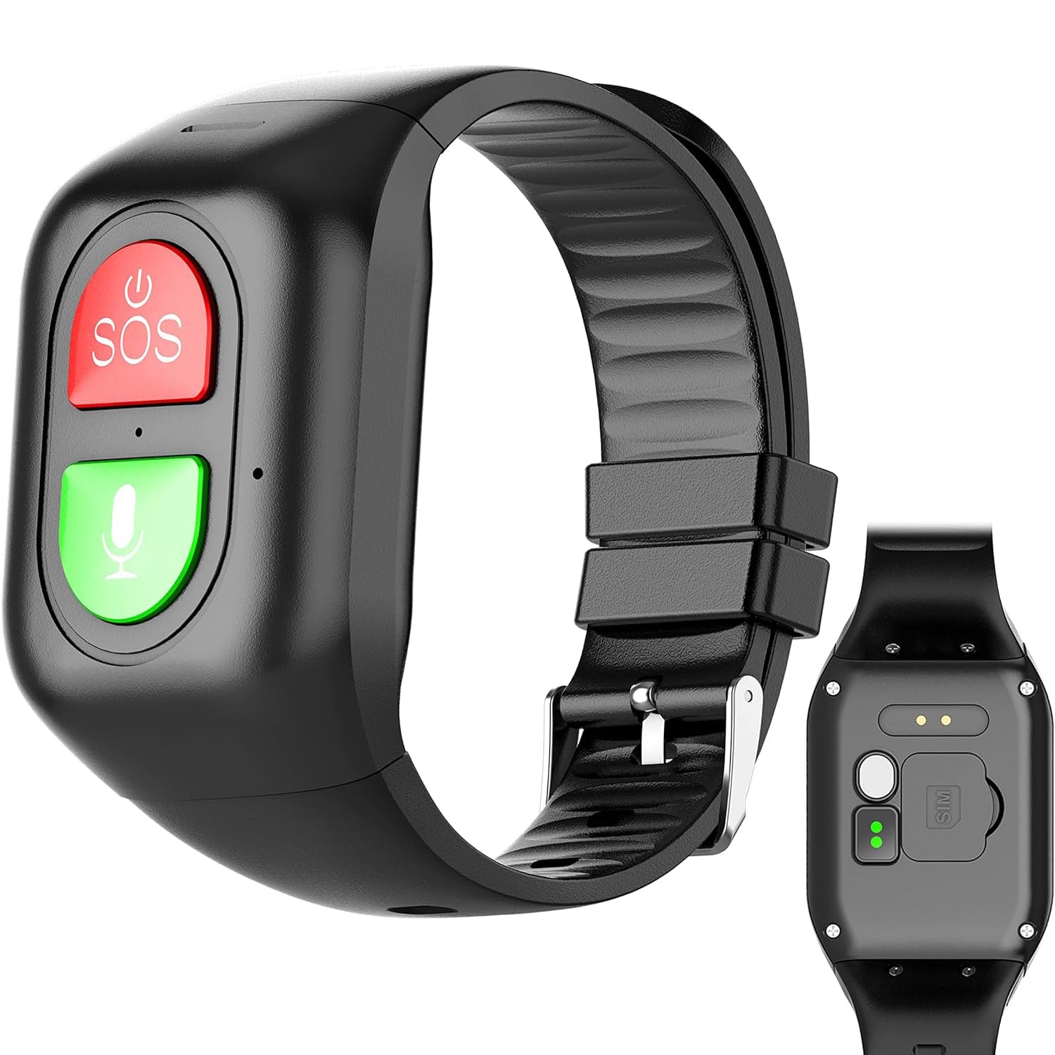 Reloj inteligente de detección de caídas para personas mayores, pulsera de seguimiento GPS con llamada de voz, SOS, geocerca, recordatorio de vibración, ideal para pacientes con demencia, Alzheimer
