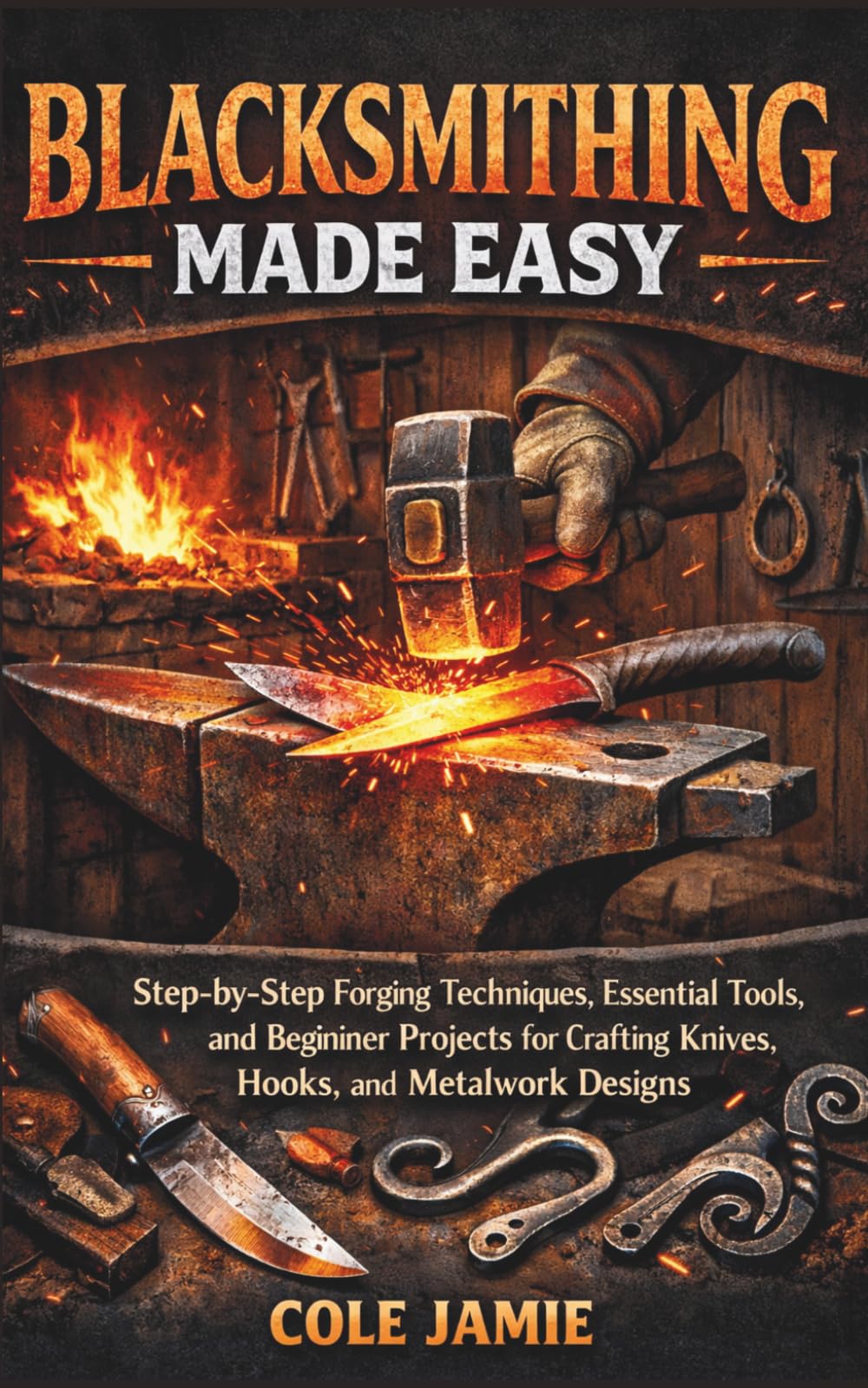 BLACKSMITHING MADE EASY: Step-by-Step Forging Techniques, Essential Tools, and Beginner Projects for Crafting Knives, Hooks, and Metalwork Designs