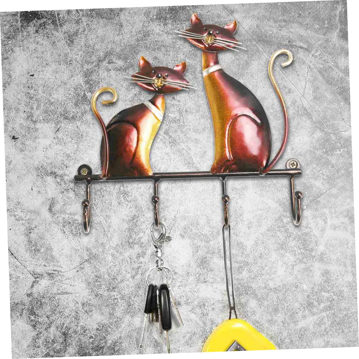 LABRIMP Gancho Retro para Abrigos y Sombreros de Hierro Rojo Forma de Gato