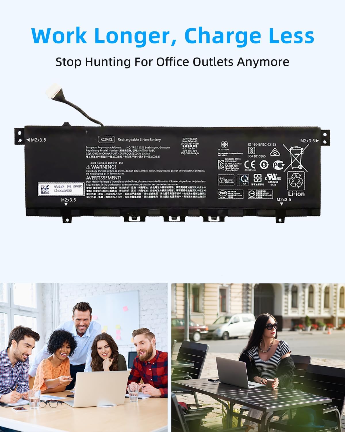 53.2Wh KC04XL L08496-855 Laptop Battery for HP Envy X360 13-AG 13-AH 13-AQ 13-AR 13M-AG 13-aq0xxx 13-aq1xxx 13-aq0044nr 13-ah0051wm 13-ah1025cl 13-ag0001la 13m-ag0001dx KC04053XL High Performance