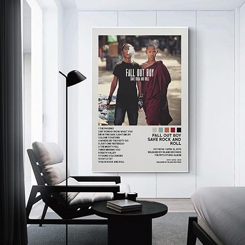 Miniatura 3 de Fall Out Boy Save Rock and Roll - Póster de lienzo para decoración de dormitorio, paisaje, oficina, regalo de cumpleaños de San Valentín, estilo sin