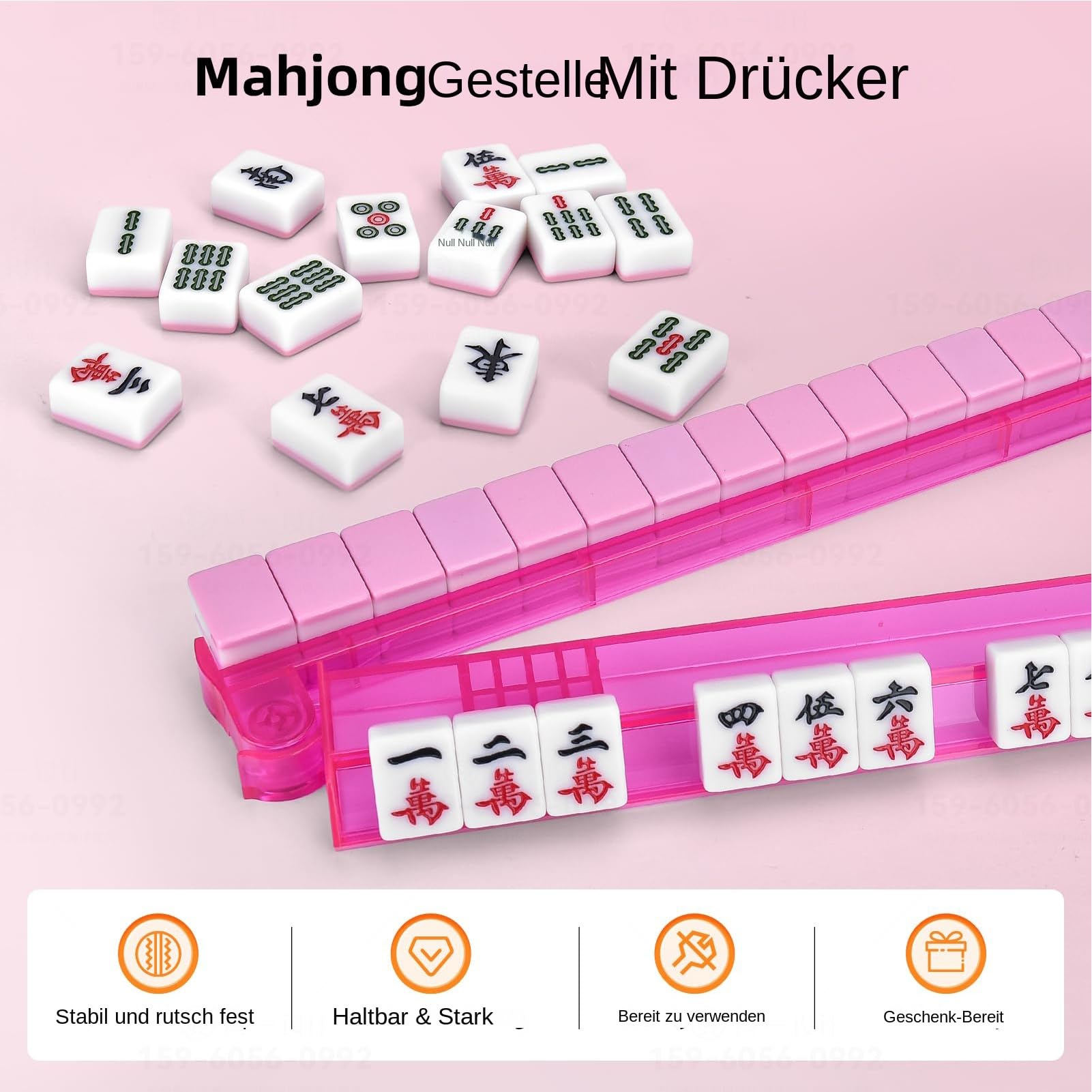 Generisch Rack Mahjong con cursore, supporto antiscivolo in acrilico