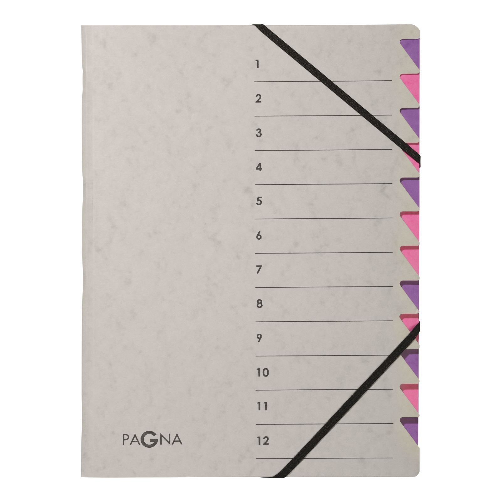 Pagna Document Wallet 7 Compartments Easy Grey 12-Piece Purple