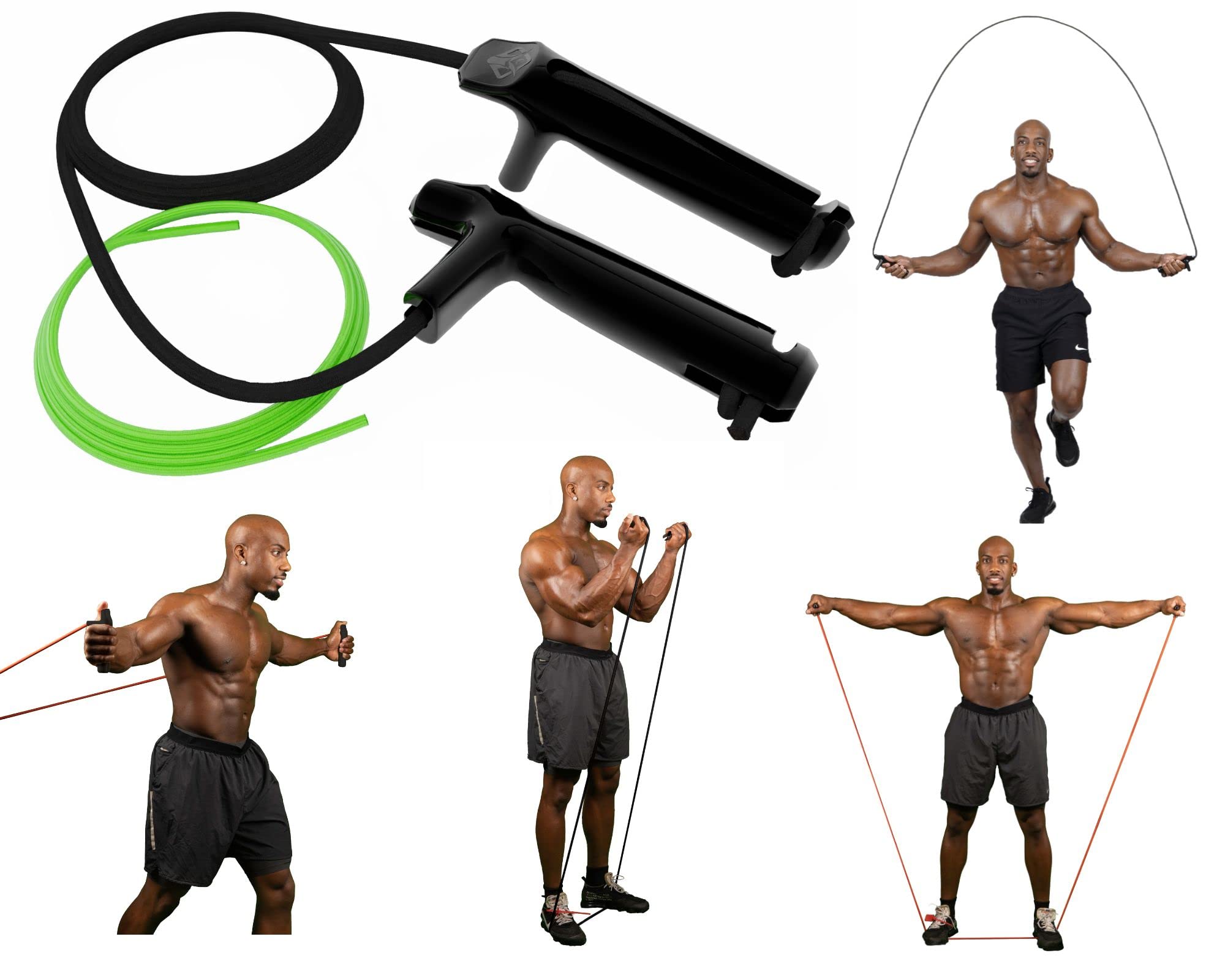 Corde per saltare di resistenza, innovative corde per saltare per fitness, fasce di resistenza per allenamento cardio esercizio fisico all-in-one casa palestra sport lunghezza regolabile corda