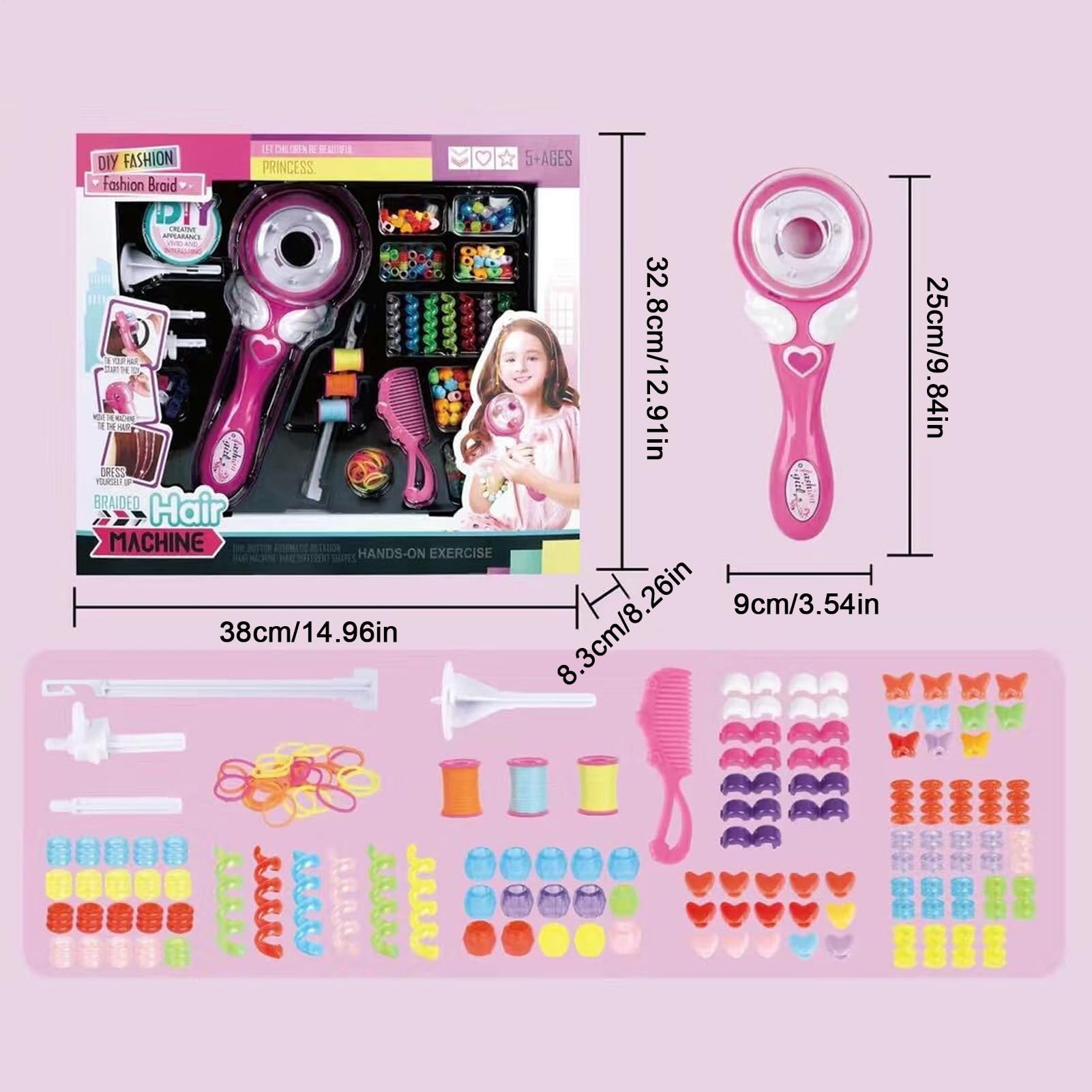 Máquina de trenzar el cabello, kit de trenzado automático de cabello, trenzadora de cabello automática, máquina de torcer el cabello para niños, máquina de trenzado multifuncional fácil, kits de