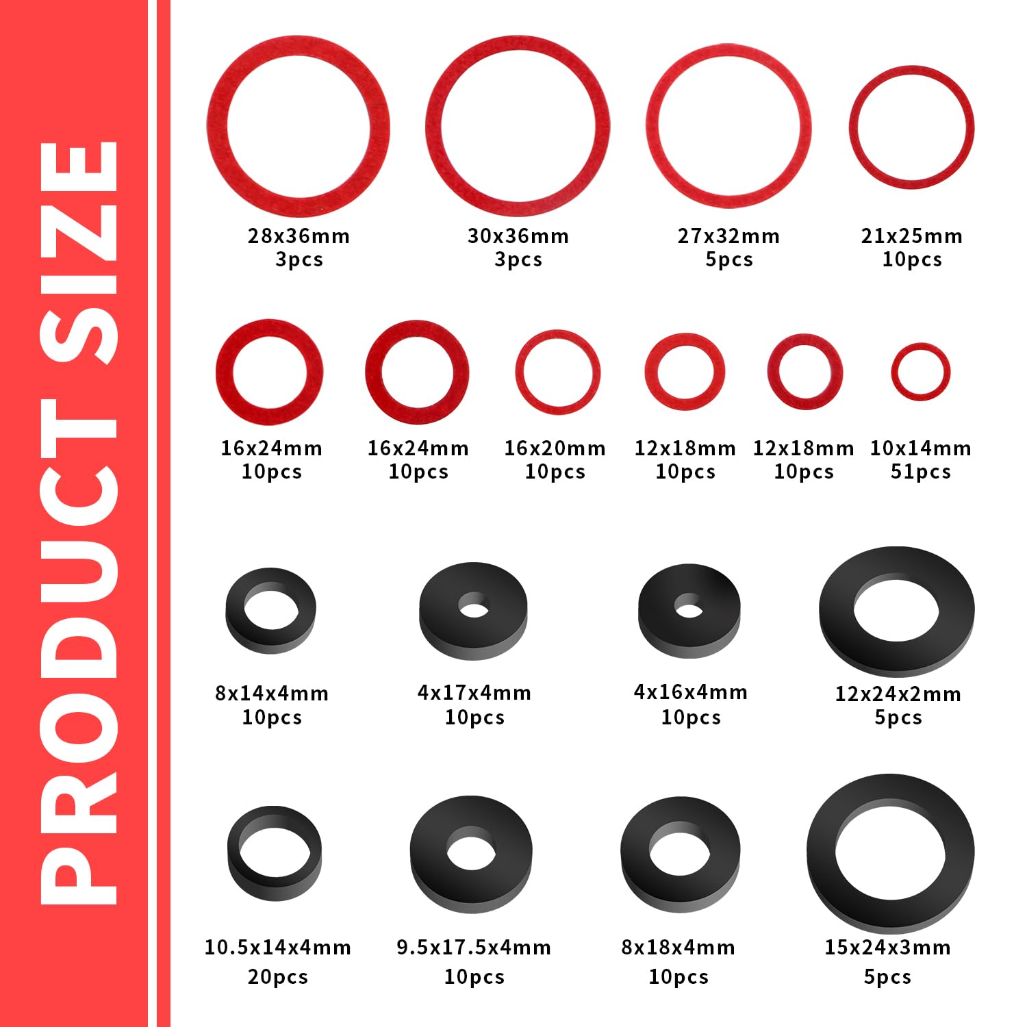 220 Pezzi Kit Guarnizioni O-Ring In Gomma E Fibra - Set Completo Per Riparazioni Idrauliche E Domestiche - Foto 7