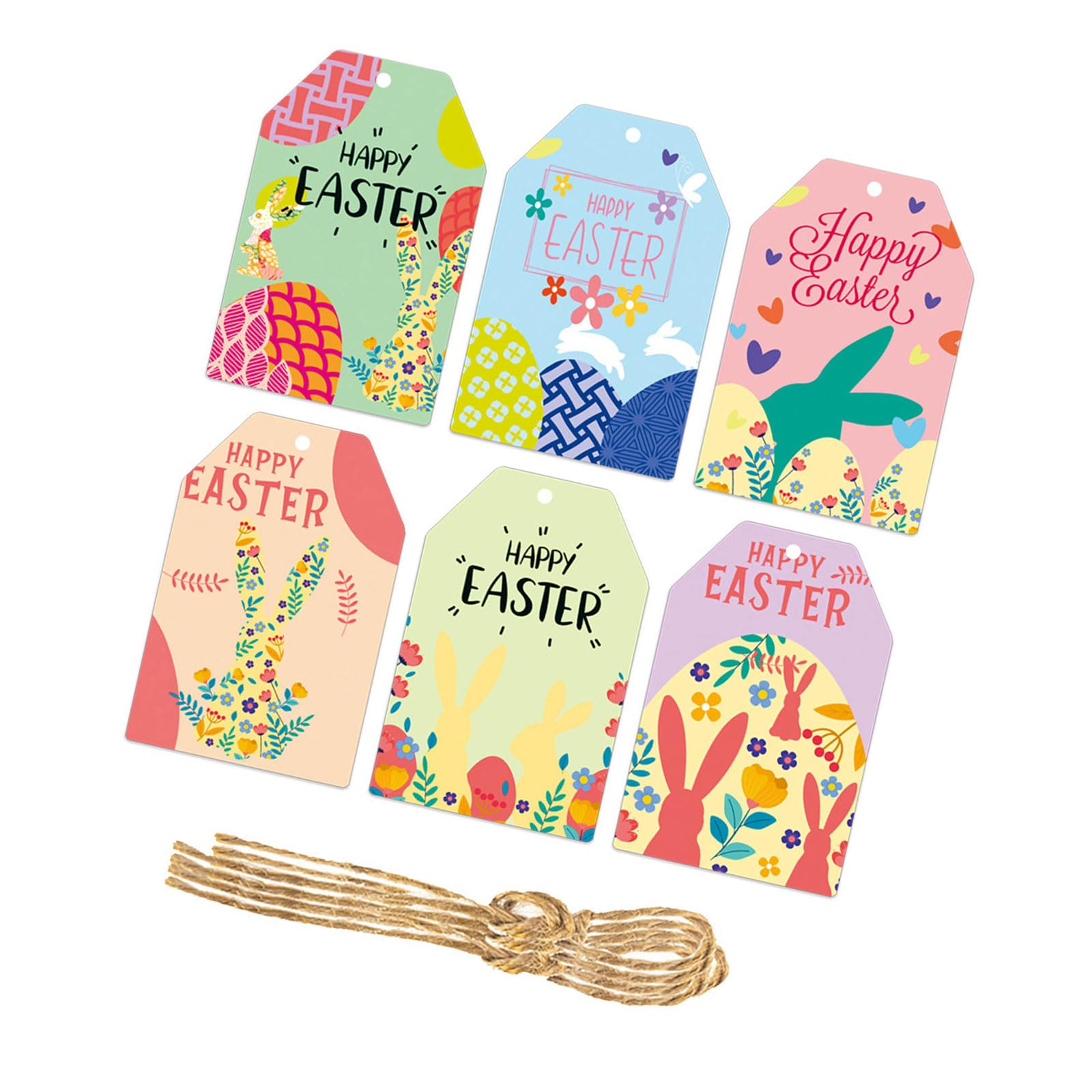 Tsophreniq 60pcs Easters Hanging Card Decorations for Home and Party Festival Atmospheres with Practical User Friendly Materials Easters Party Supplies