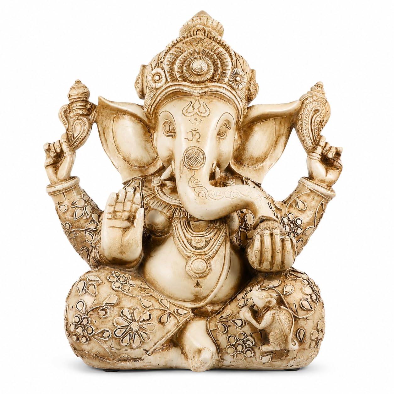 Señor Ídolo Estatua de elefante Buda Ganesh escultura 26. 5 x 30. 5 cm Blessing Home Diwali Decoración Resina Arte Artesanía Escritorio Ornamento