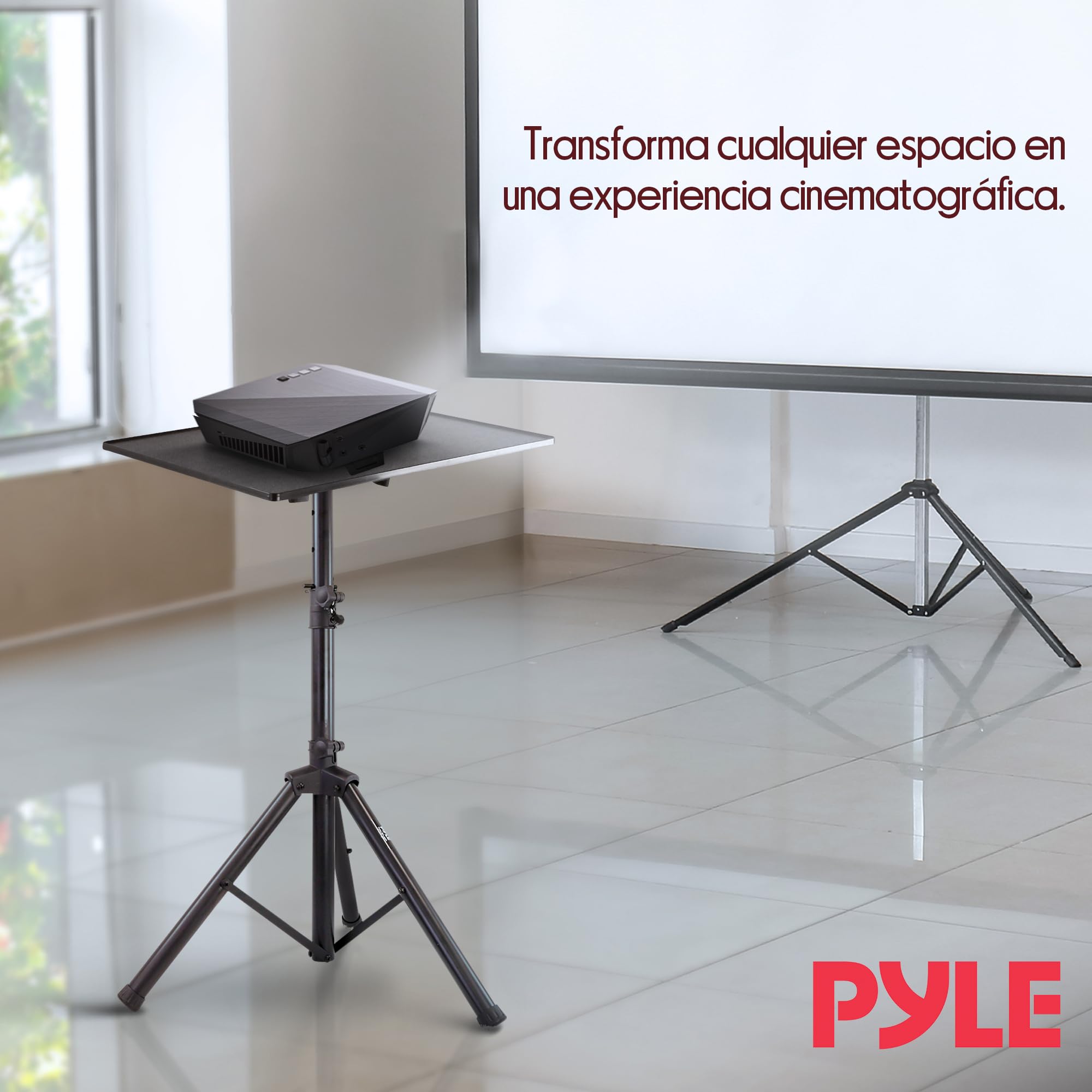 Pyle Soporte de proyector, Ordenador portatil, Laptop, Equipos de DJ, Altura Ajustable, Ideal para Estudios y Escenarios