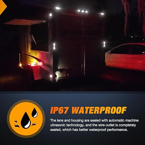 Miniatura 6 de Nilight Luz trasera LED ovalada blanca de 6 pulgadas, 4 unidades, 10 LED, impermeable, marcha atrás, montaje en superficie, luces para remolques